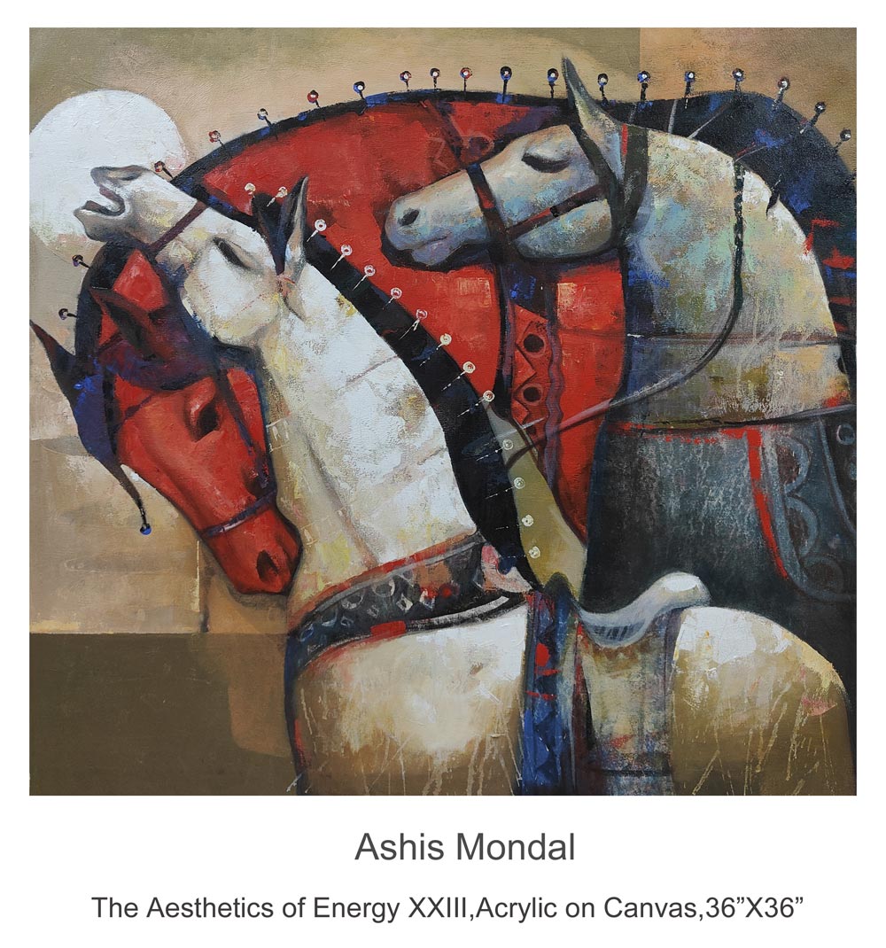 Figurative Painting with Acrylic on Canvas "The Aesthetics of Energy 23" art by Ashis Mondal