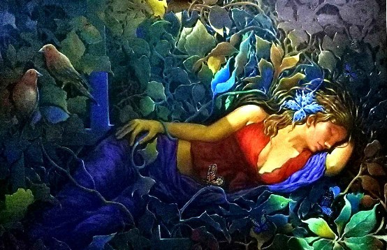 Bed-of-Leaves-Oil-On-Canvas-Gautam-Partho-Roy-IG557