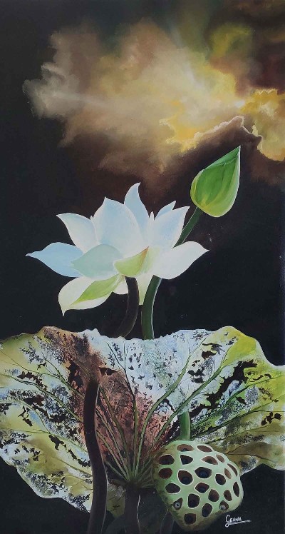 Flower-Painting-Oil-On-Canvas-Gehna-Goyal-IG740-IndiGalleria