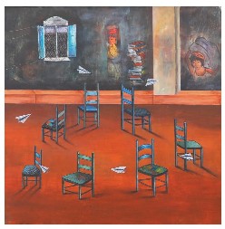 Musical-chair-Acrylic-Painting-on-Canvas-Isha-Bawiskar-IG856-IndiGalleria