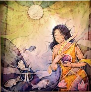 Village-Girl-Painting-Acrylic-on-canvas-Bhaskar-singha-IG493-IndiGalleria