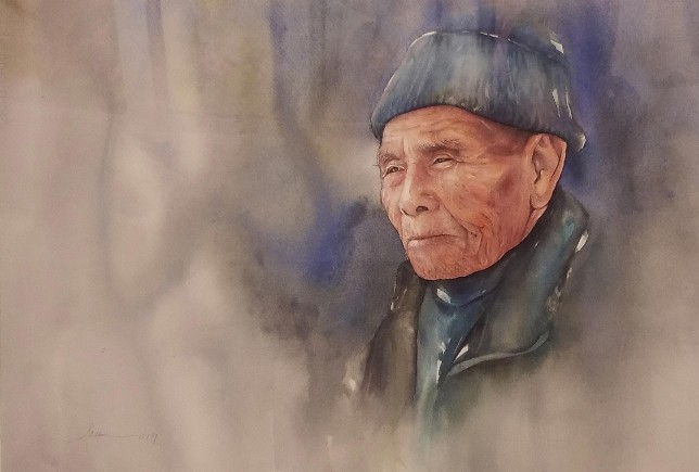 Nepali-man-Portrait-Watercolor-Painting-on-Paper-Jamuna-Gurung-IG311-IndiGalleria