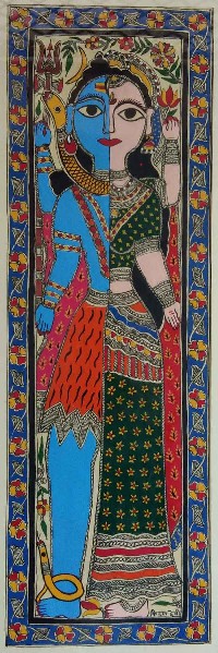Shiv-Parvati-Madhubani-Painting-Kiran-Devi-IG85-IndiGalleria