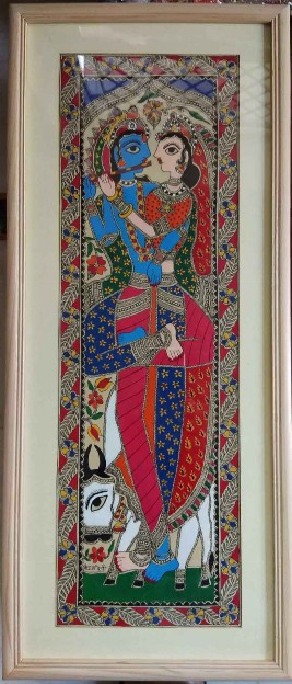 Radha-Krishna-Madhubani-Painting-Kiran-Devi-IG88-IndiGalleria