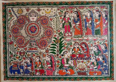 Indian-Marriage-Madhubani-Painting-Kiran-Devi-IG90-IndiGalleria