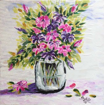 Flowers-with-base-painting-acrylic-on-paper-anjali-mittal-IG1179-IndiGalleria