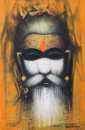 Painting-of-Sadhu-Acrylic-on-Canvas-Somnath-Bothe-IG1214-IndiGalleria