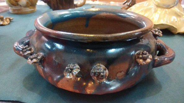 Blue-Flower-Bowl-Pottery-Sculpture-Neha-Syyed-IG1311-IndiGalleria