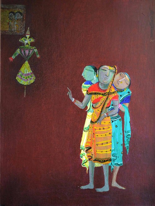 Puppet-Acrylic-on-Canvas-Board-Jyoti-Prasad-Mallik-IG1401-IndiGalleria