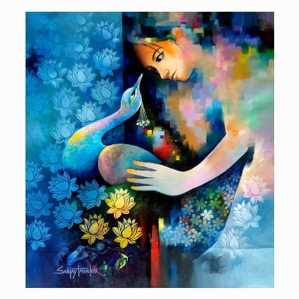 Fantasy-of-Beauty-Acrylic-on-Canvas-Sanjay-Tandekar-IG1559-IndiGalleria