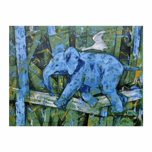 Elephant-Acrylic-on-Canvas-Santoshkumar-Patil-IG1329-IndiGalleria