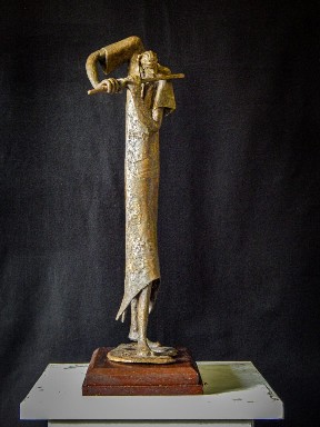 Flute-Player-Bornze-Sculpture-Prabir-Roy-IG1653-IndiGalleria