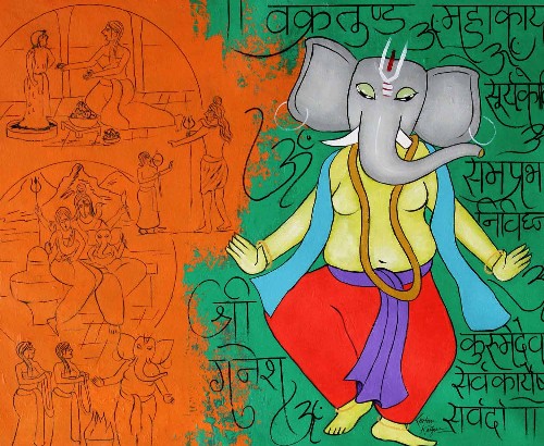 Ganesha-painting-acrylic-on-canvas-chetan-katigar-IG1578