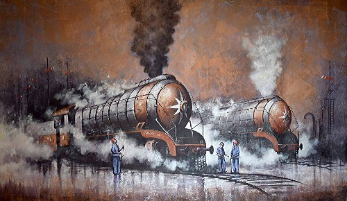 Locomotives-Acrylic-on-Canvas-Kishore-Pratim-Biswas-IG119-IndiGalleria