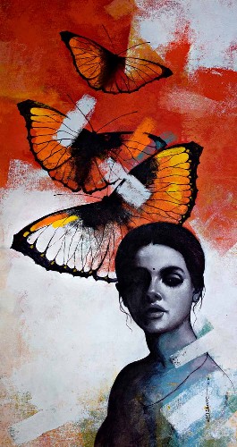 Freedom-of-Beauty-Acrylic-Painting-on-Canvas-Kishore-Pratim-Biswas-IG508