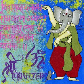 Ganesha-painting-acrylic-on-canvas-chetan-katigar-IG1686-IndiGalleria