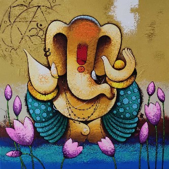 Ganesha-Painting-Acrylic-Paras-Parmar-IndiGalleria-IG1886