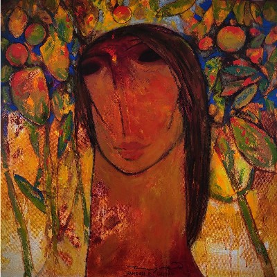 Woman-Painting-Acrylic-Ramesh-Gujar-IndiGalleria-IG1902
