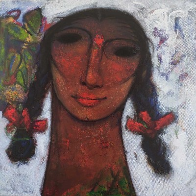 Woman-Painting-Acrylic-Ramesh-Gujar-IndiGalleria-IG1905