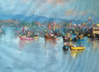 Boats-Oil-on-Canvas-Paresh-Thukrul-IndiGalleria-IG1784