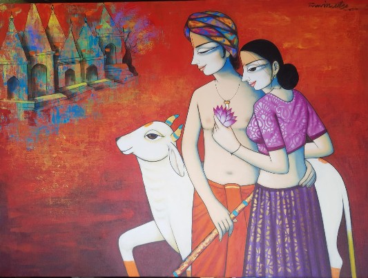 Radha-Krishna-Painting-Pravin-Utge-IndiGalleria-IG1567