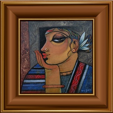Woman-Comtemporary-Painting-Ramesh-p-Gujar-IndiGalleria-IG522