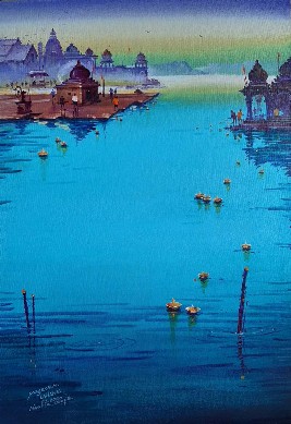 Nashik-Ghat-Painting-Yogesh-Lhane-IndiGalleria-IG798