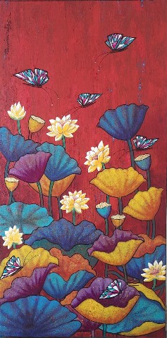 Flower-Painting-Pravin-Utge-IndiGalleria-IG424