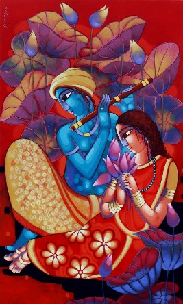 Romantic-Couple-Painting-Sekhar-Roy-IndiGalleria-IG734
