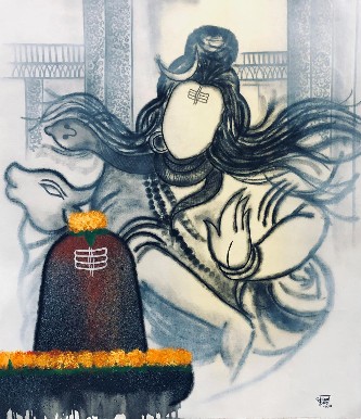 Rudra-lord-Shiva-Painting-Mrinal-Dutt-IndiGalleria-IG974