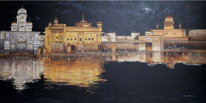Golden-Temple-Acrylic-Painting-Atul-Gandle-IndiGalleria-IG617