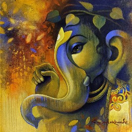 Ganesha-Acrylic-on-Canvas-Sanjay-Lokhande-IG1539-IndiGalleria