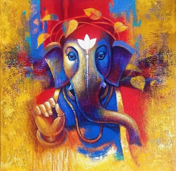 Ganesha3-Acrylic-on-Canvas-Sanjay-Lokhande-IndiGalleria-IG1234