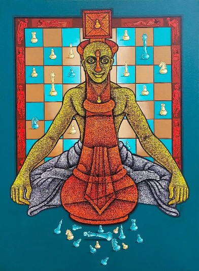 The-King-Acrylic-Painting-Satyajeet-Shinde-IndiGalleria-IG255