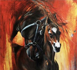 Horse-Painting-Oil-Dhanashri-Kale-IndiGalleria-IG-1978