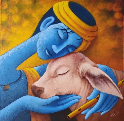 Dream-Bond-Acrylic-Painting-Uttam-Bhattacharya-IndiGalleria-IG1582