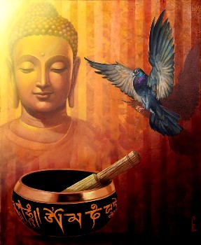Buddha-8-Acrylic-Painting-Swapan-Roy-IndiGalleria-IG947