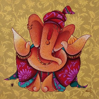 Ganesha-Painting-Acrylic-Paras-Parmar-IndiGalleria-IG702