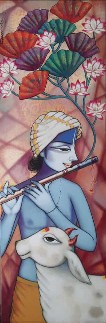 Krishna-with-Cow-Painting-Pravin-Utge-IndiGalleria-IG942