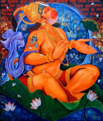 Pawan-Putra-hanuman-Arjun-Das-Painting-IndiGallera-IG532