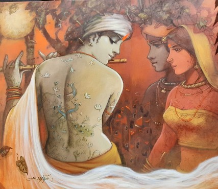 Tune-of-Love-Acrylic-Painting-Subrata-Das-IndiGalleria-IG2006