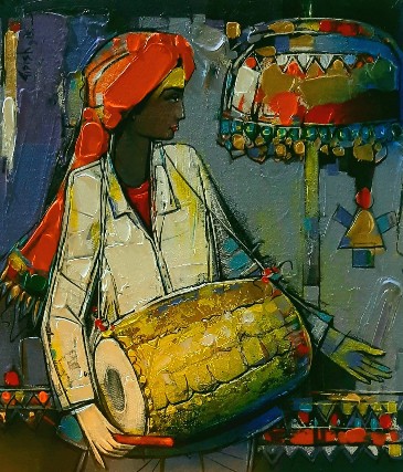 Drummer-Acrylic-Painting-By-Girish-Addanavar-IndiGalleria-IG2005