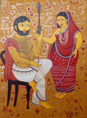 Homage-to-Kalighat-Pat-2-Painting-Bhaskar-Lahiri-IndiGalleria-IG2008