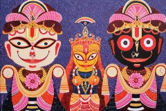 Triratna-Acrylic-on-canvas-painting-by-Bhaskar-Lahiri-IndiGalleria-IG224