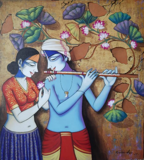 Radha-Krishna-Painting-Pravin-Utge-IndiGalleria-IG2041