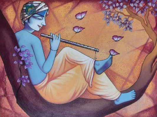 Krishna-Painting-Pravin-Utge-IndiGalleria-IG2042