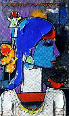Woman-Painting-Acrylic-on-Canvas-Girish-Adannavar-IndiGalleria-IG1719