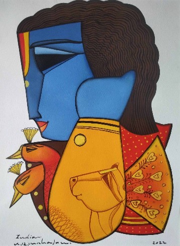 Untitled-9-Creative-Figurative-Painting-Arvind-Mahajan-IndiGalleria-IG2049