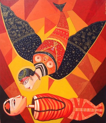 Divine-Love-Painting-Bhaskar-Lahiri-IndiGalleria-IG1065