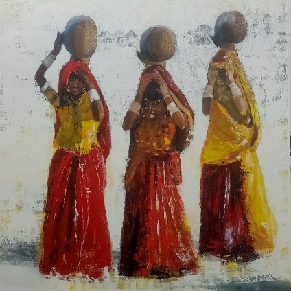 Rural-Women-Painting-Kumar-Gaikwad-IndiGalleria-IG1468